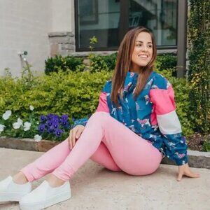 Like New Simply Southern Dog Print Windbreaker Rain Jacket